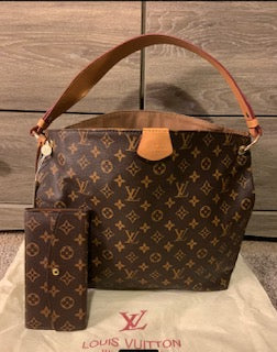 Monogram-Style Shoulder Bag Wallet Not Included