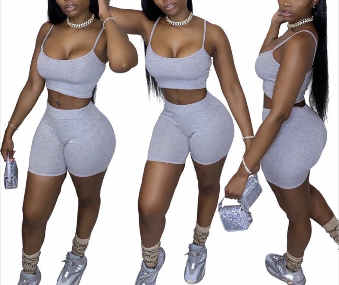 Crop Top 2 Piece Short Set